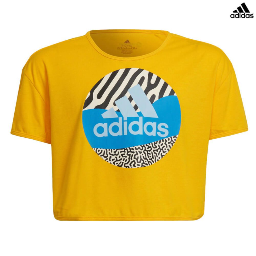 Футболка Adidas AeroReady Power Training Cropped Yellow для девочки (арт. HD1824) - 