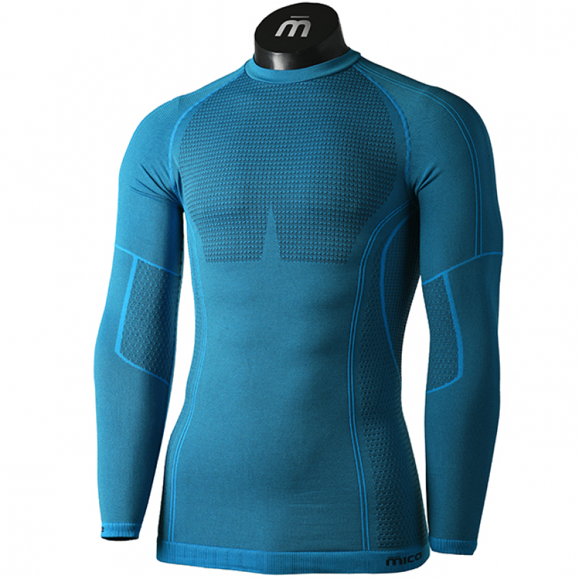 Термобелье рубашка Mico Odor Zero XT2 Skintech мужская (арт. IN01450) - 768-бирюзовый