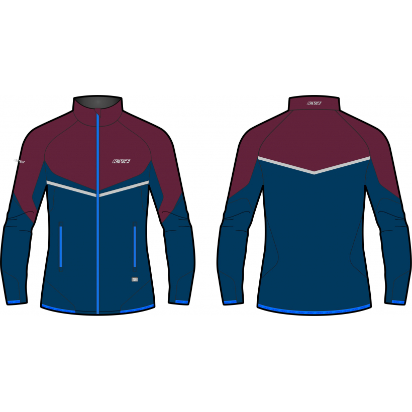 Куртка разминочная KV+ Premium jacket navy/bordeaux унисекс (арт. 23V145.4) - 