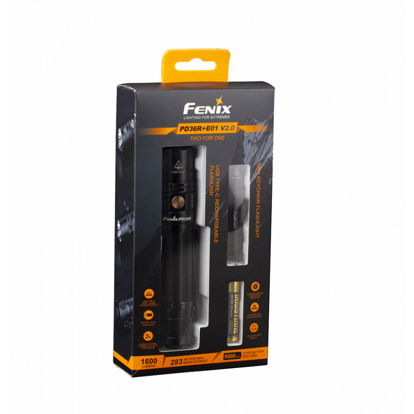 Набор Fenix PD36R LED Flashlight+E01 V2.0 (арт. PD36RE01V20) - 