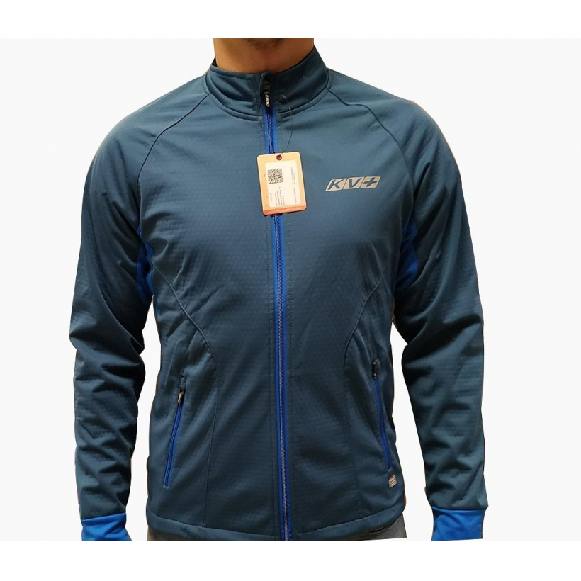 Разминочная куртка KV+ Cross jacket grey\blue унисекс (арт. 21V110.9) - 