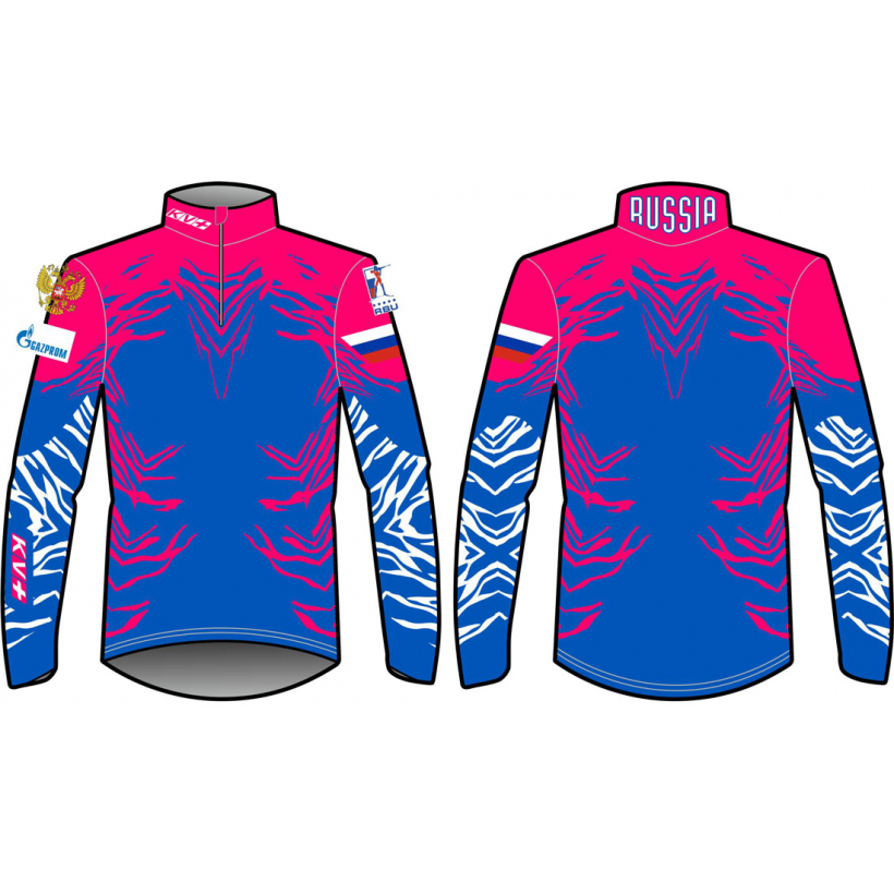 Рубашка гоночная KV+ Top Suit Cross Country blue/pink/white женская (арт. 20V09.RUS2) - 