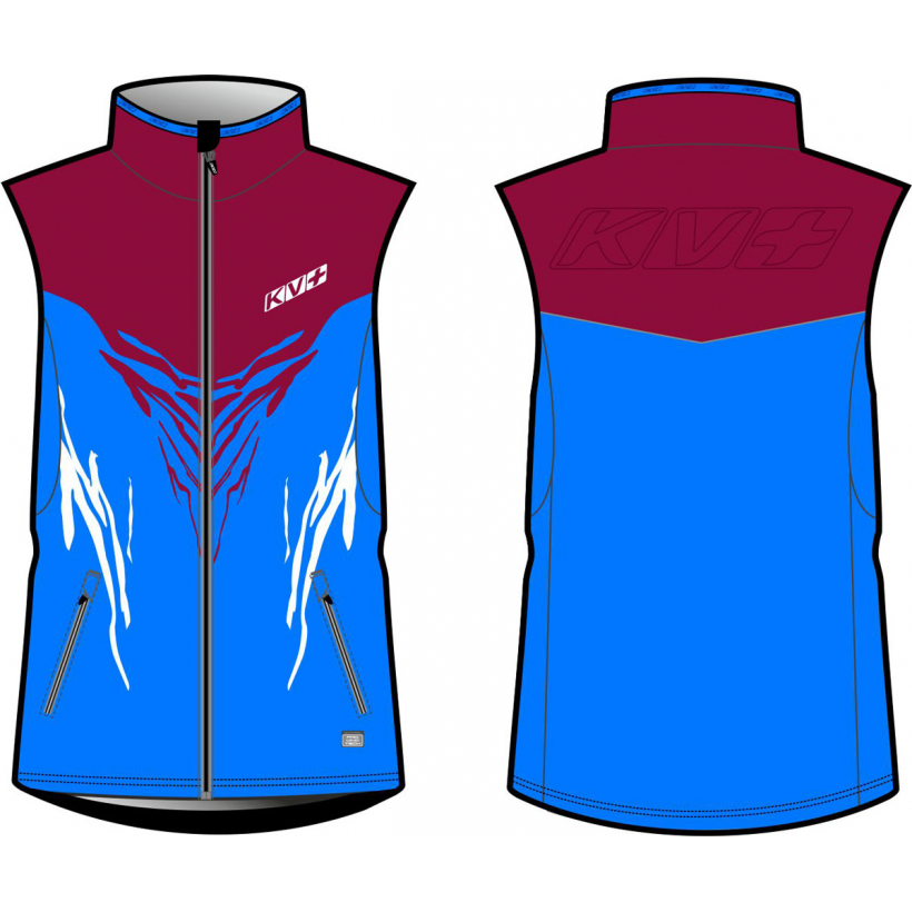 Жилет разминочный KV+ Tornado vest bordeaux/blue мужской (арт. 20V102.6) - 