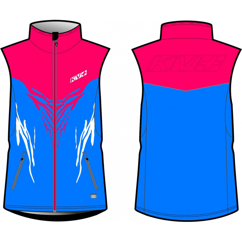 Жилет разминочный KV+ Tornado Vest blue/pink женский (арт. 20V103.2) - 