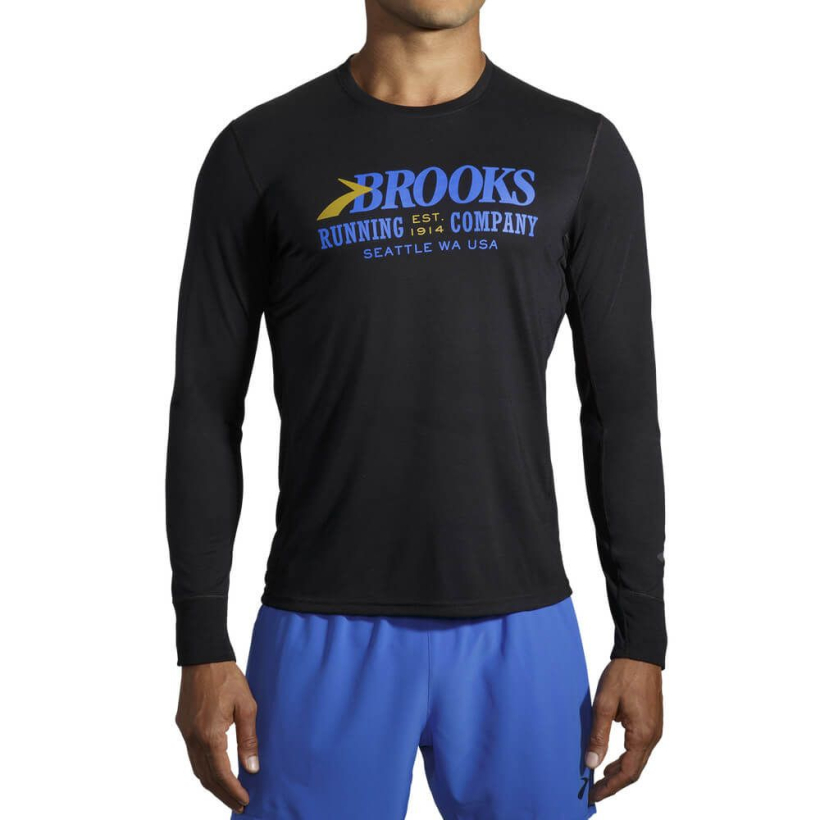Рубашка с длинным рукавом Brooks Distance Black/Heritage мужская (арт. 211319095) - 