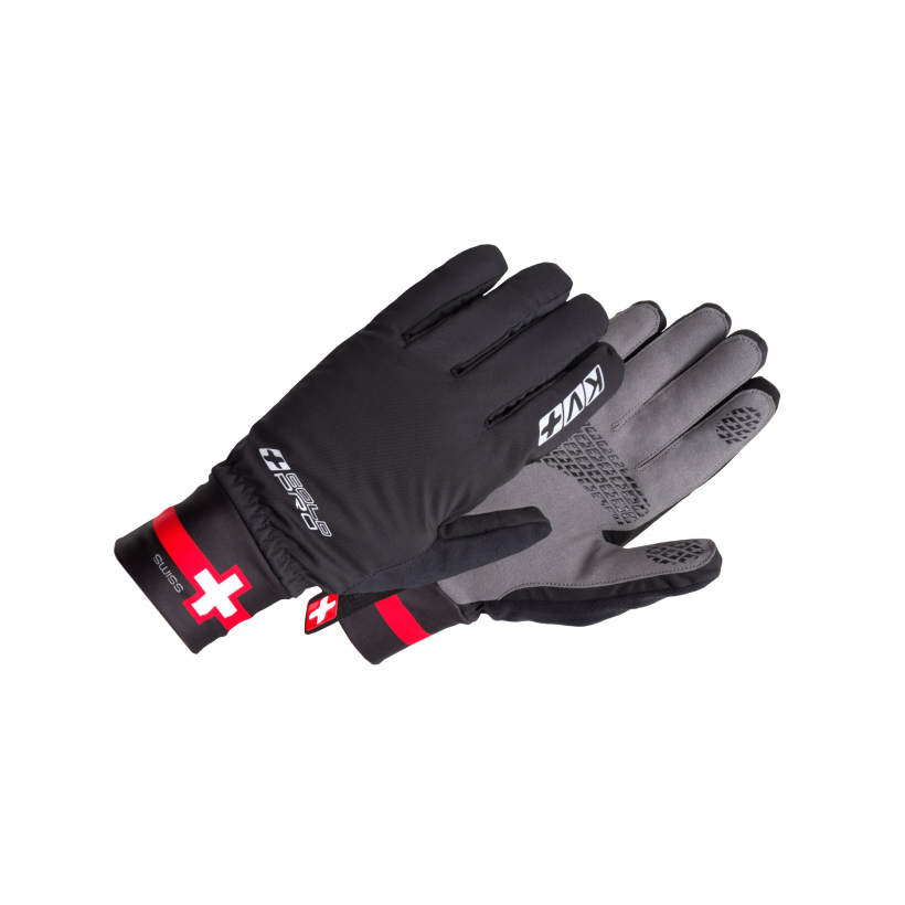 Перчатки KV+ Cold Pro  Swiss cross country gloves black/red (арт. 21G05.S) - 