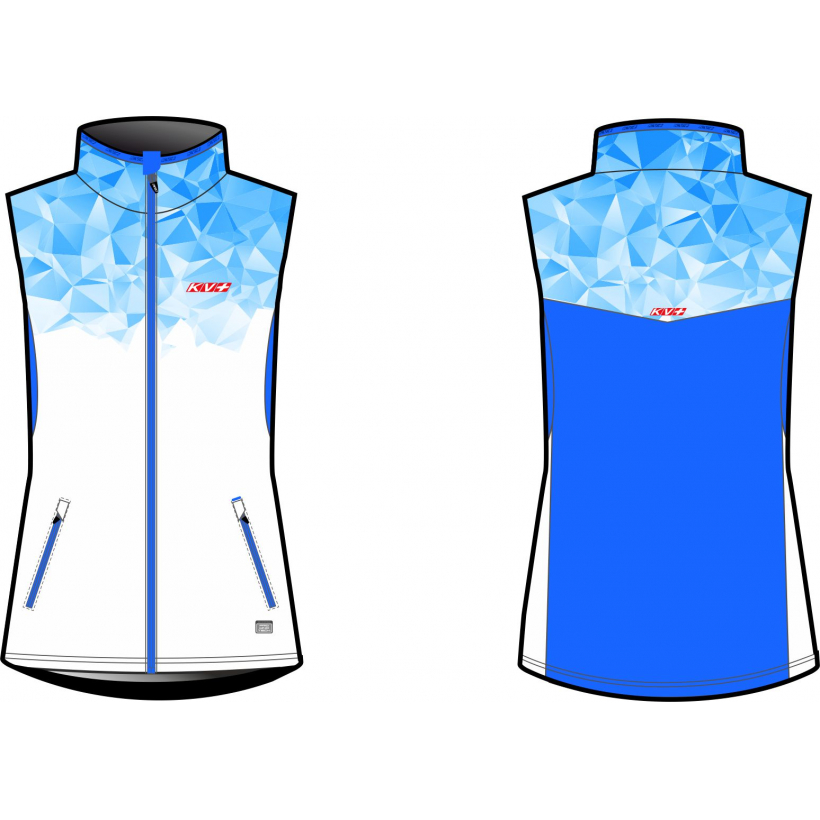 Жилет разминочный KV+ Tornado Vest blue/white женский (арт. 22V103.20) - 