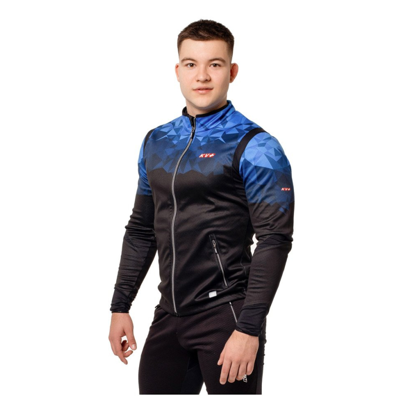 Жилет разминочный KV+ Tornado vest black\blue мужской (арт. 22V102.12) - 