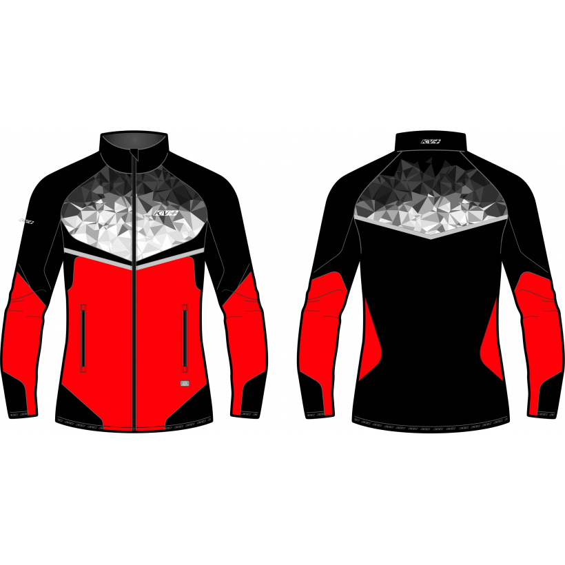 Куртка разминочная KV+ Premium jacket black\red унисекс (арт. 23V145.3) - 
