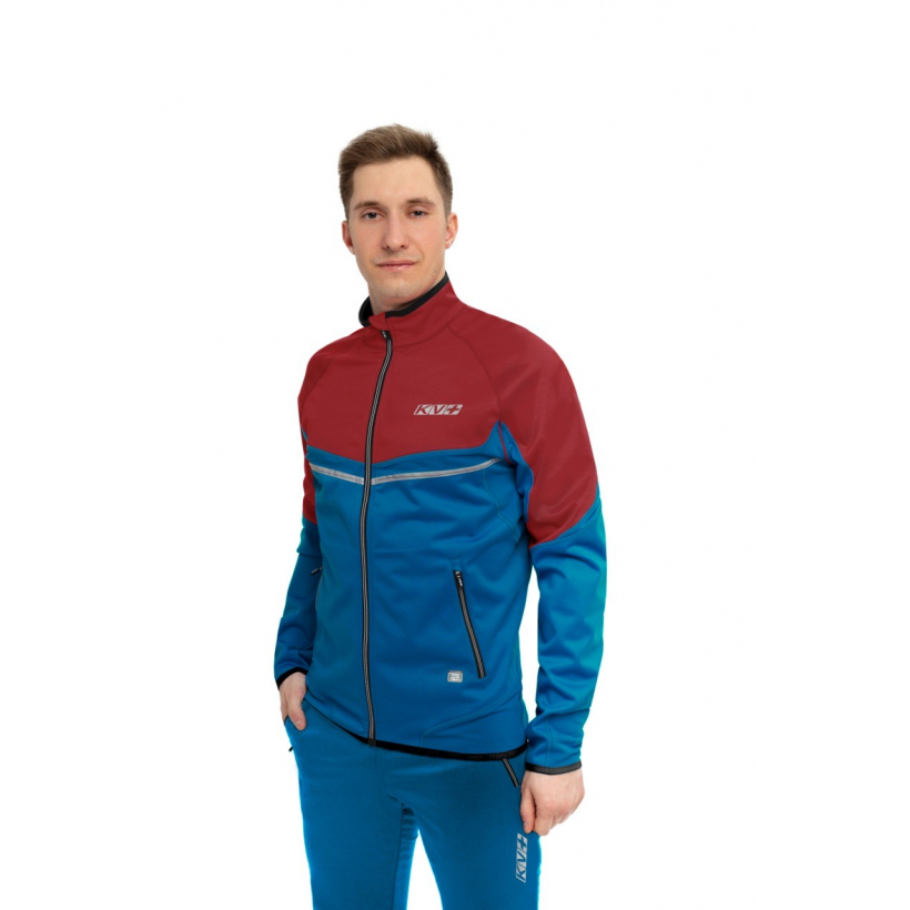 Куртка разминочная KV+ Premium jacket navy/bordeaux унисекс (арт. 23V145.4) - 