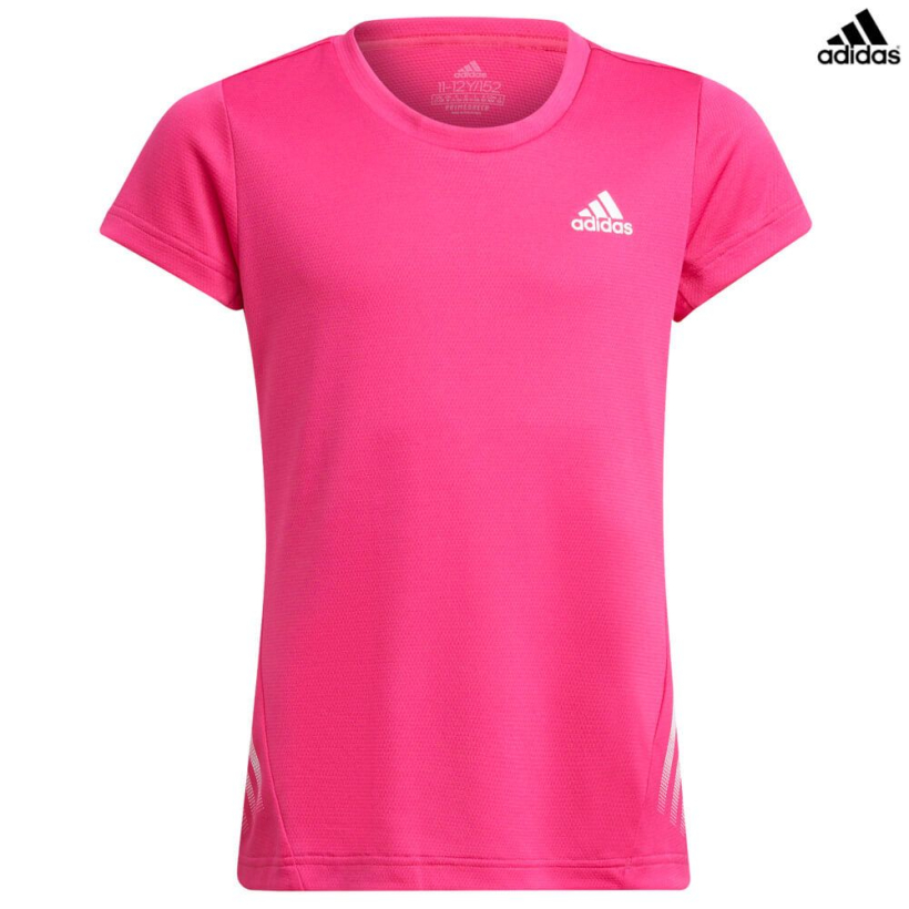 Футболка Adidas Aeroready 3-stripes Magenta/White для девочки (арт. H16912) - 