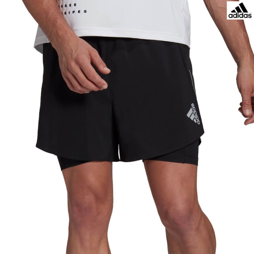 Шорты Adidas Designed 4 Running Two-In-One Black мужские (арт. H58579) - 