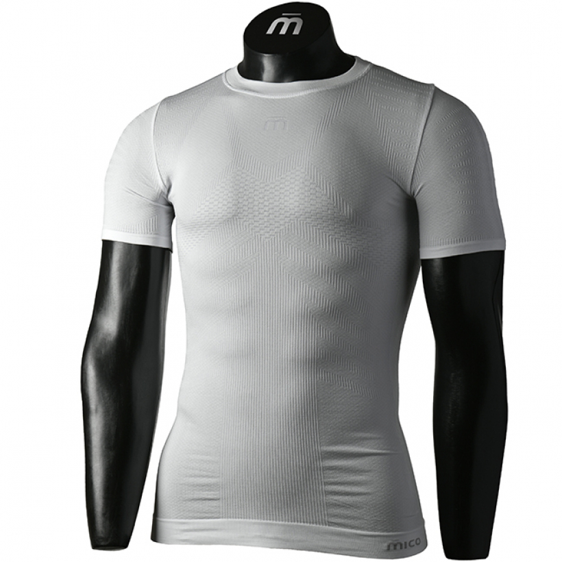 Термобелье футболка с полипропиленом для циклических видов спорта Mico Extra Dry Skintech мужская (арт. IN01430) - 001-белый