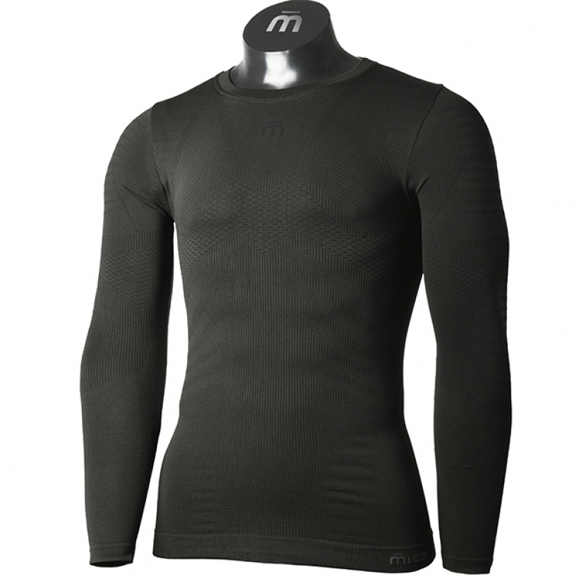 Термобелье рубашка Mico Extra Dry Skintech мужская (арт. IN01431) - 007-черный