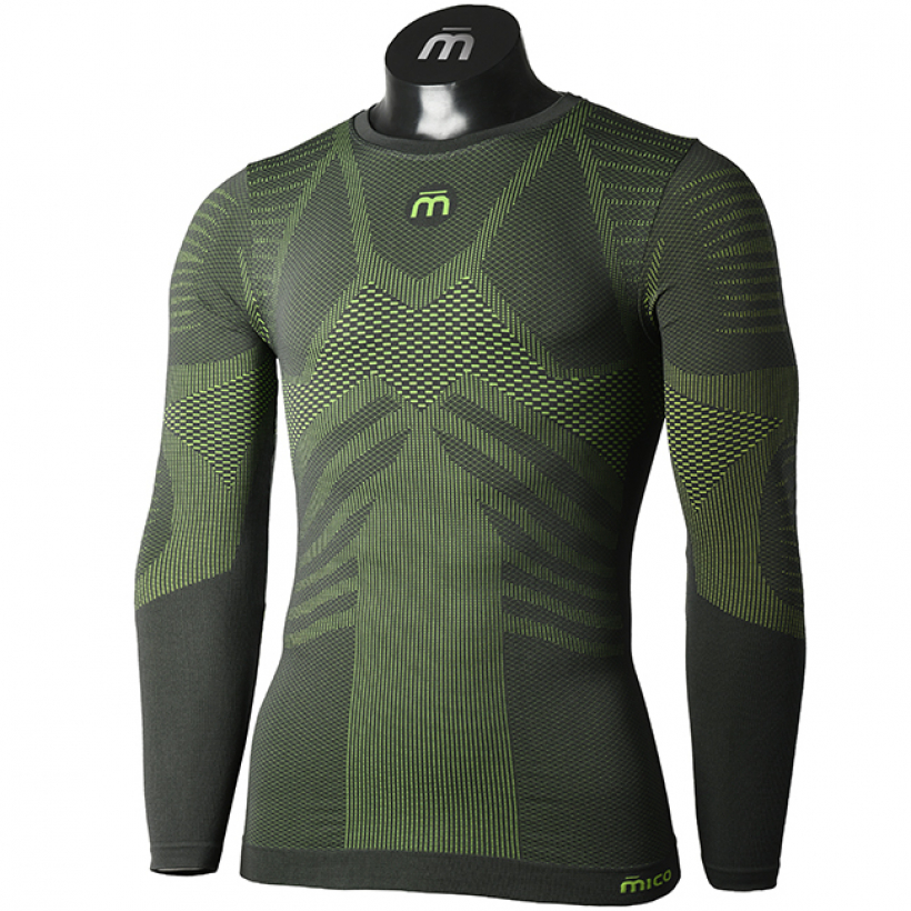 Термобелье рубашка Mico Extra Dry Skintech мужская (арт. IN01431) - 048-зеленый