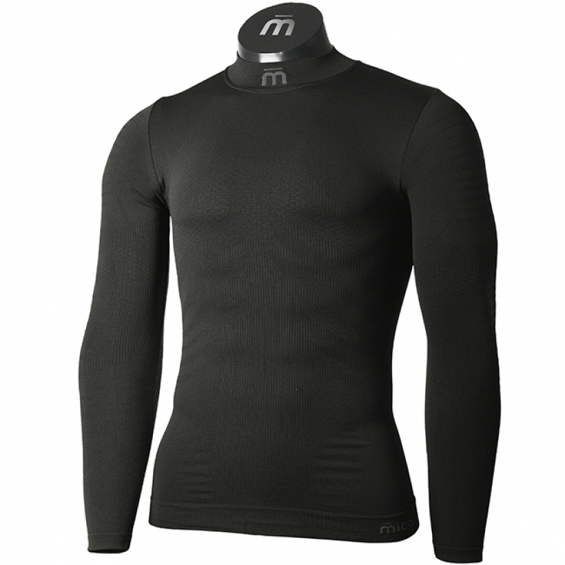 Термобелье рубашка с воротом Mico Extra Dry Skintech мужская (арт. IN01432) - 007-черный
