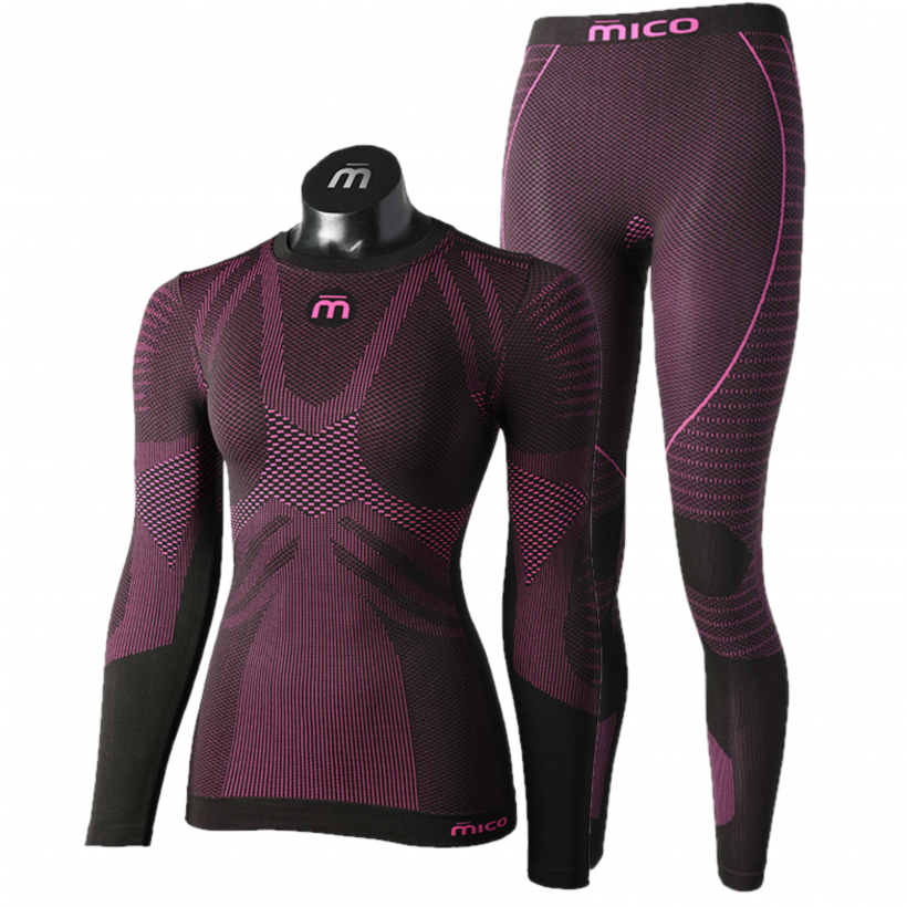 Комплект термобелья с полипропиленом Mico Extra Dry Skintech женский (арт. IN01436 CM01438) - 573-розовый