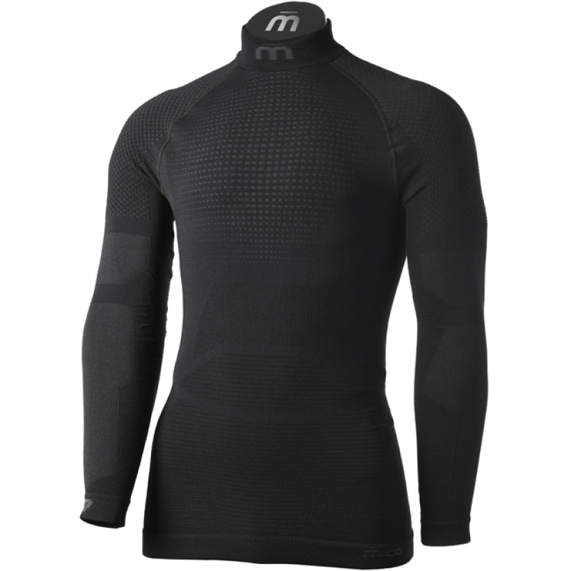 Термобелье рубашка с воротом Mico Super Thermo Primaloft Skintech мужская (арт. IN01481) - 007-черный