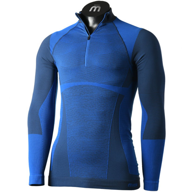 Термобелье рубашка с воротом на молнии Mico Warm Control Skintech мужская (арт. IN01852) - 047-серый