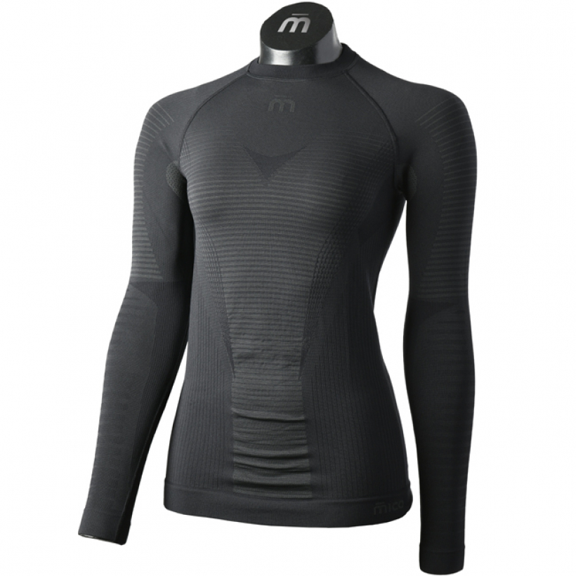 Термобелье рубашка Mico Warm Control Skintech женская (арт. IN01855) - 007-черный