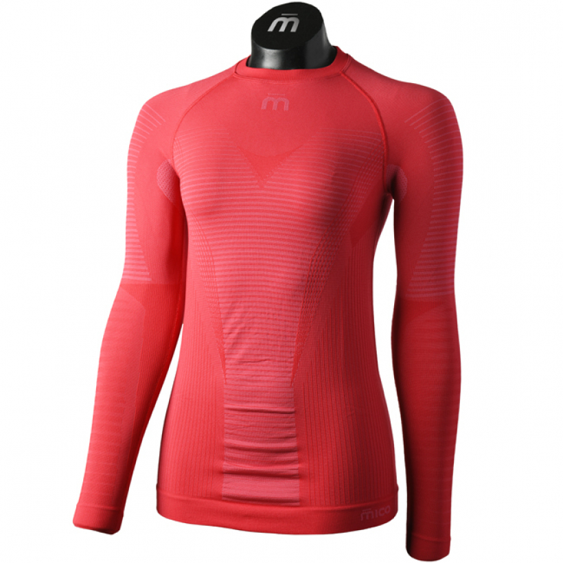 Термобелье рубашка Mico Warm Control Skintech женская (арт. IN01855) - 066-красный