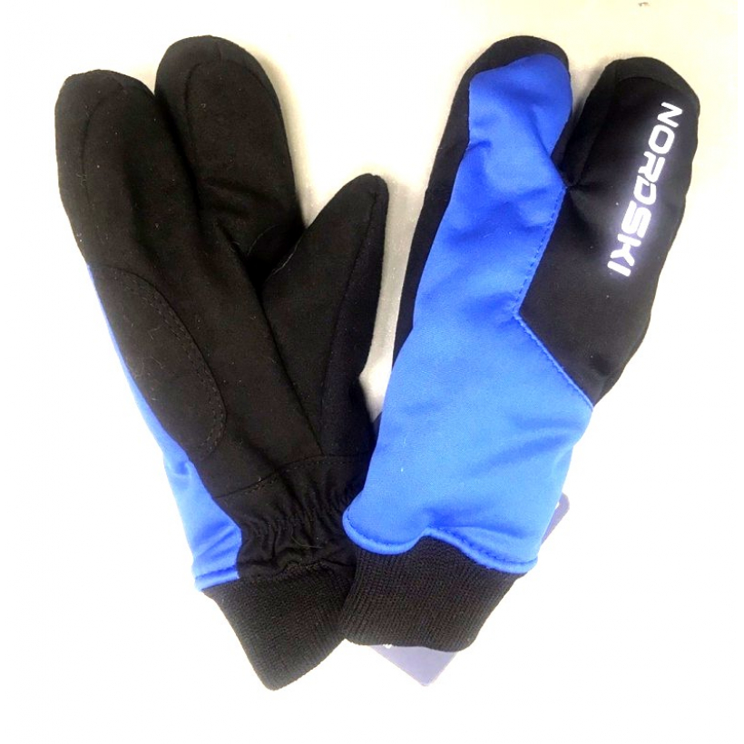 Тёплые зимние перчатки-лобстеры Nordski Jr.Arctic Blue/Black WS подростковые (арт. NSJ133170) - 