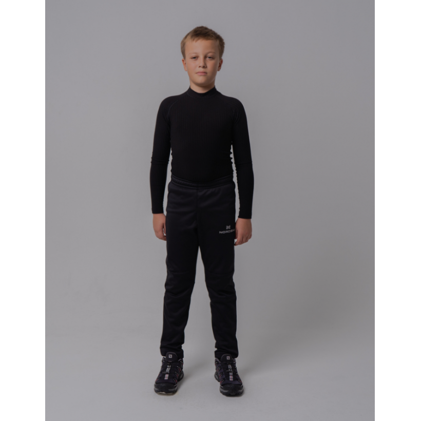 Разминочные брюки Nordski Jr. Base Black детские (арт. NSJ309100) - 