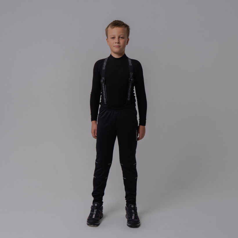 Лыжные разминочные брюки Nordski Jr.Premium Black подростковые (арт. NSJ410100) - 