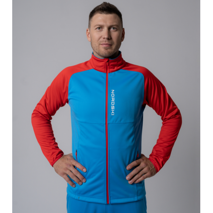 Разминочная лыжная куртка Nordski Premium Blue/Red мужская (арт. NSM443879) - 