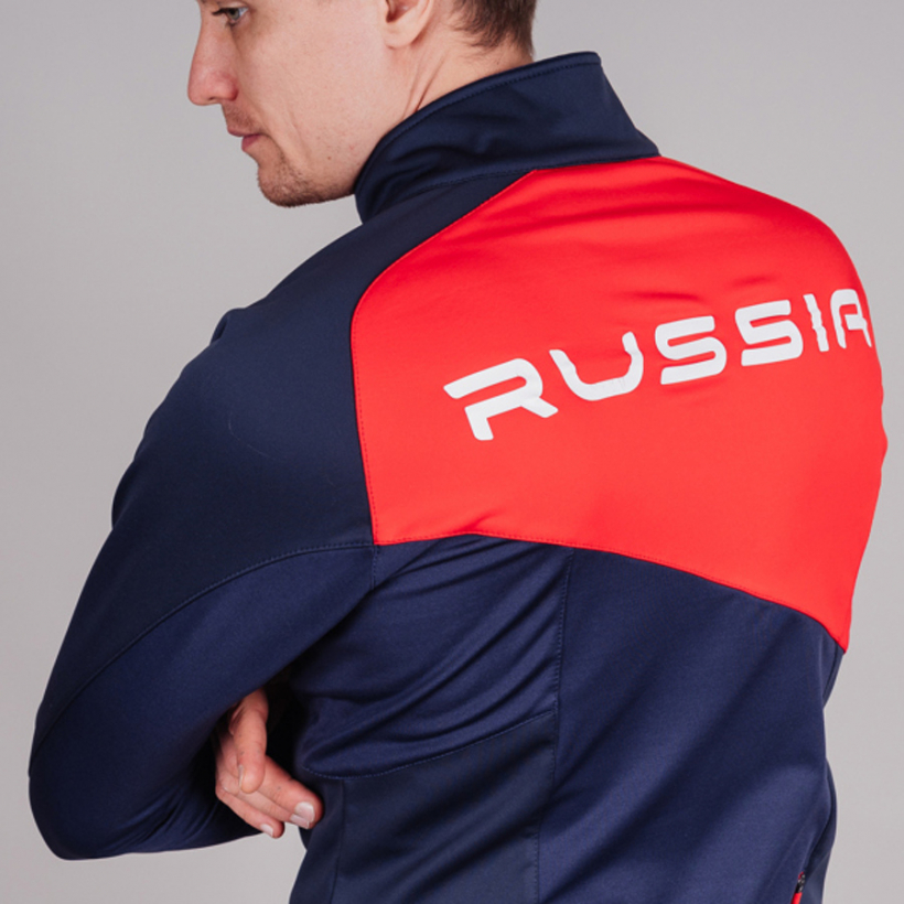 Разминочная куртка Nordski Premium Blueberry/Red мужская (арт. NSM800021) - 