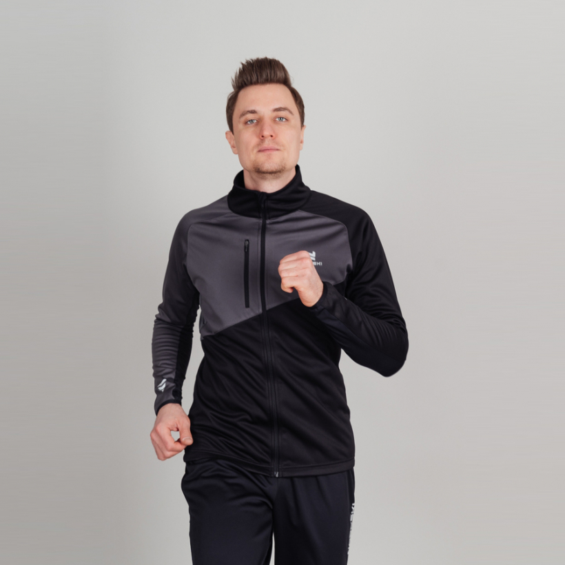 Разминочная куртка Nordski Premium Black/Graphite мужская (арт. NSM800201) - 