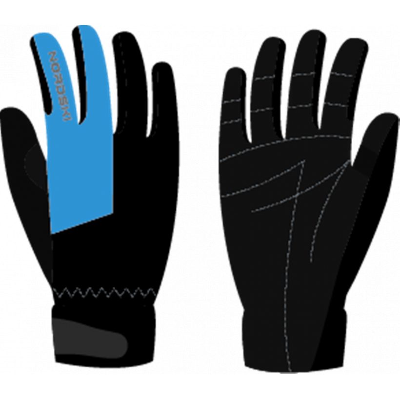 Перчатки Nordski Jr.Racing Black/Blue WS детские (арт. NSJ147170) - 