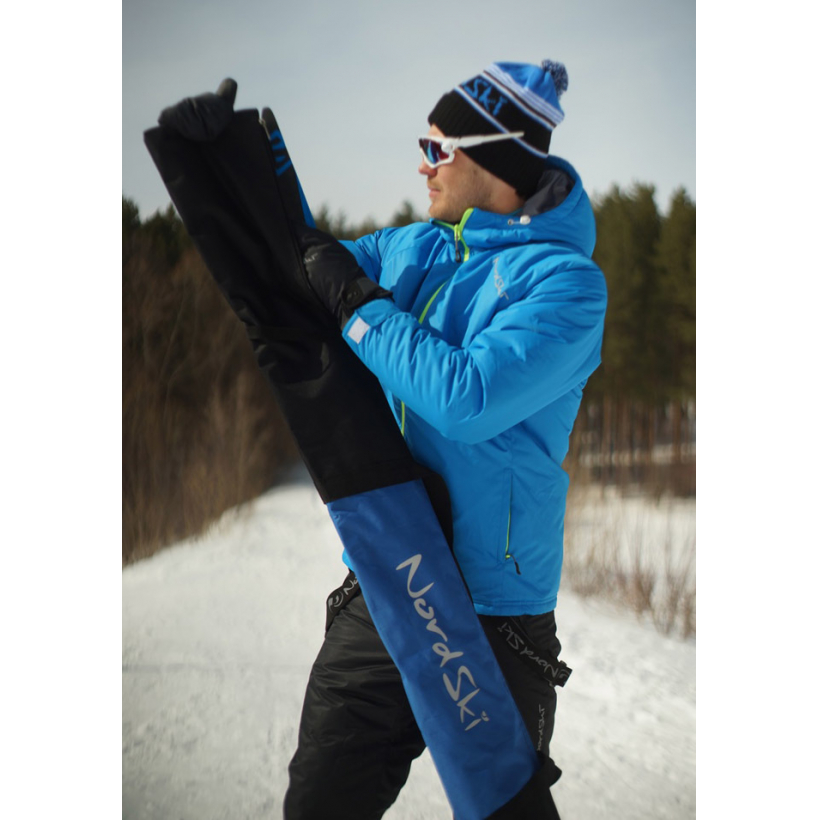 Чехол для беговых лыж Nordski Black/Blue на 1 пару 210 см (арт. NSV141210) - 