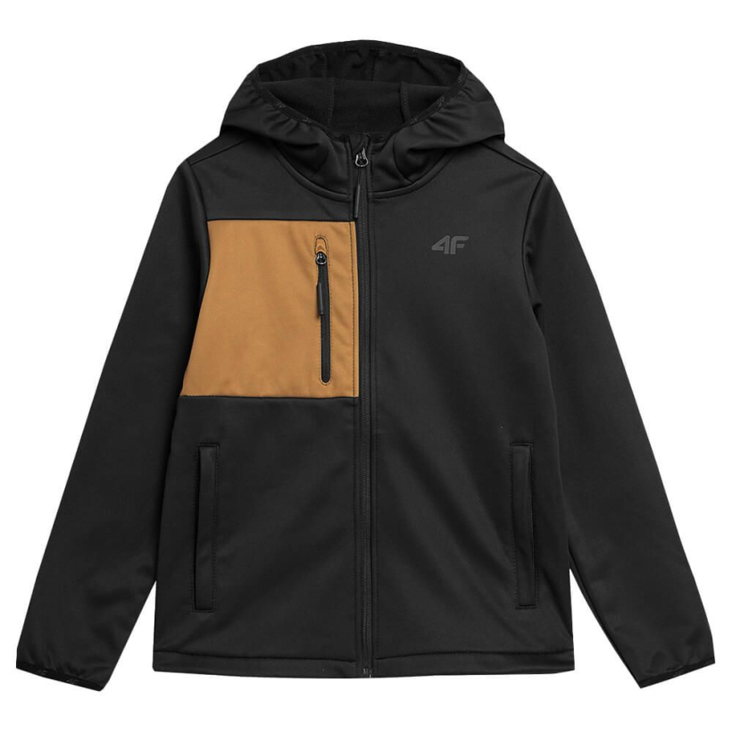Ветрозащитная куртка из софтшелла 4F M041 Deep Black детская (арт. TSOFM041-20S) - 