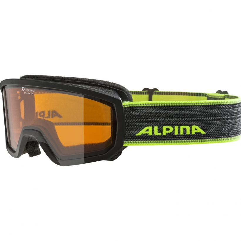 Очки горнолыжные Alpina 2018-19 Scarabeo Jr. Dh Black-Neon Dh Zyl. S2 детские (арт. A7258132) - 
